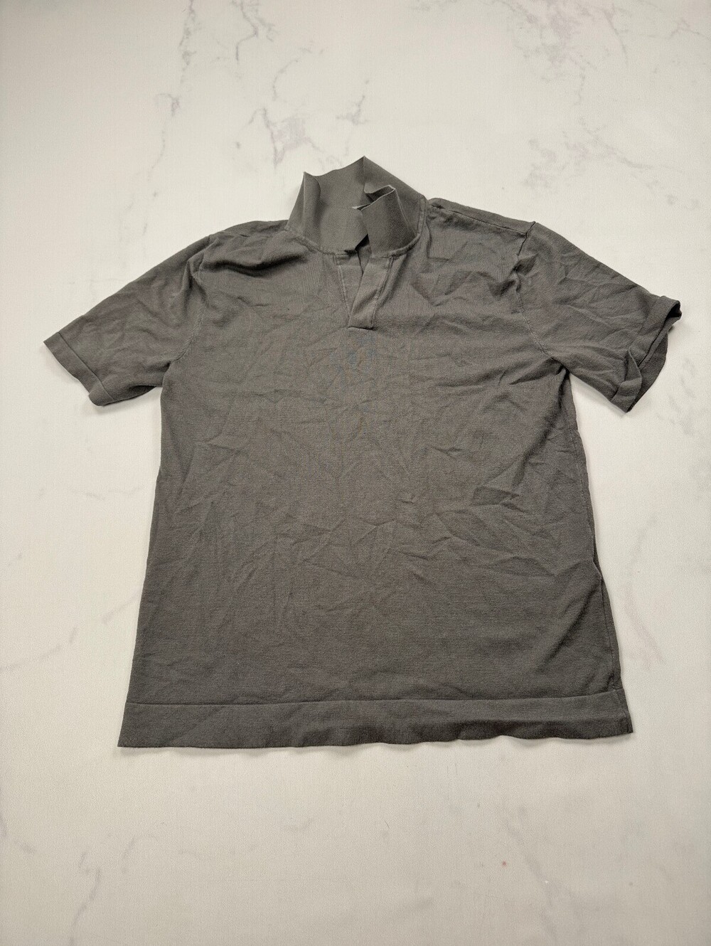 Perry Ellis Polo Shirt Gray Contemporary Minimalist - Mens S
